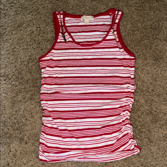 Michael Kors Tops - Michael Kors Red and White Striped Tank Top